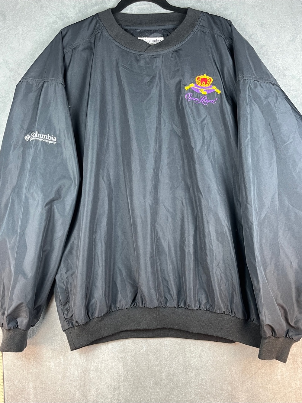 Columbia Crown Royal Embroidered Pullover Windbreaker Men’s XL Vintage Y2K